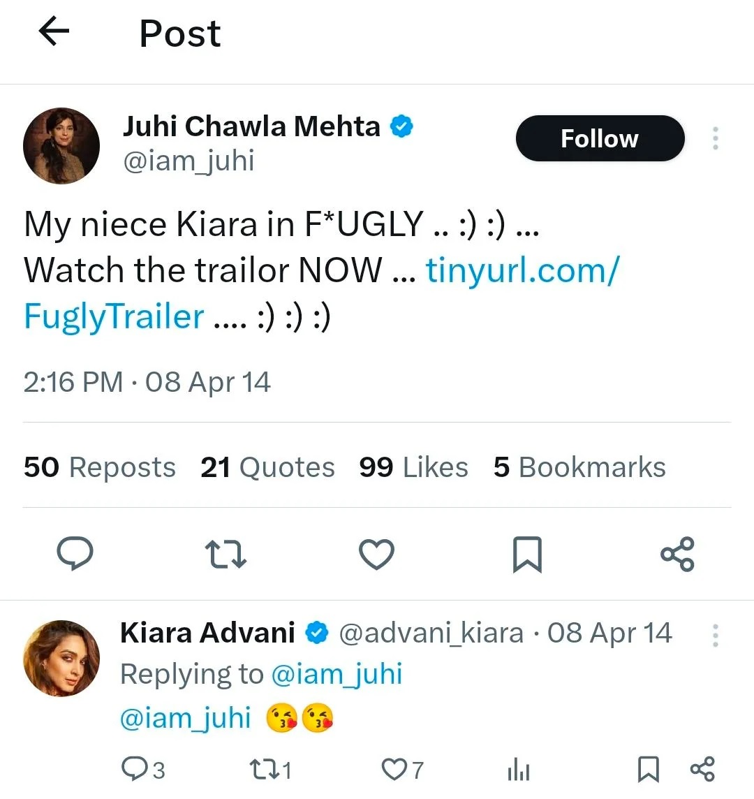 Juhi Chawla On Kiara Advani