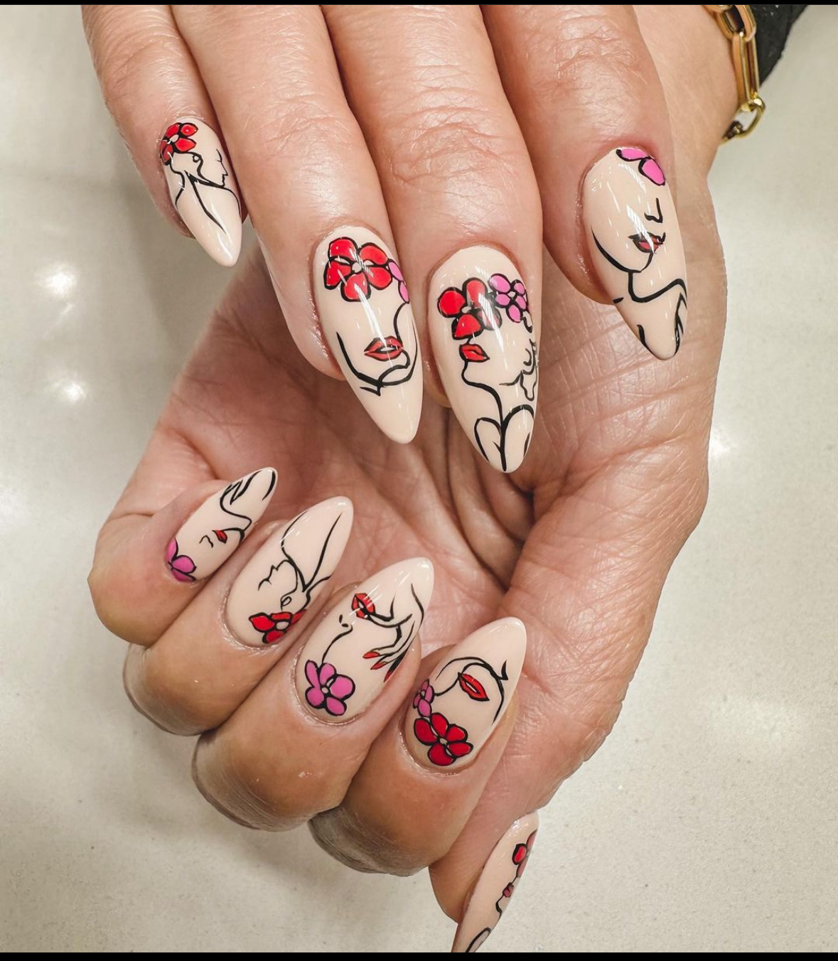 floral women’s day nail art design-31