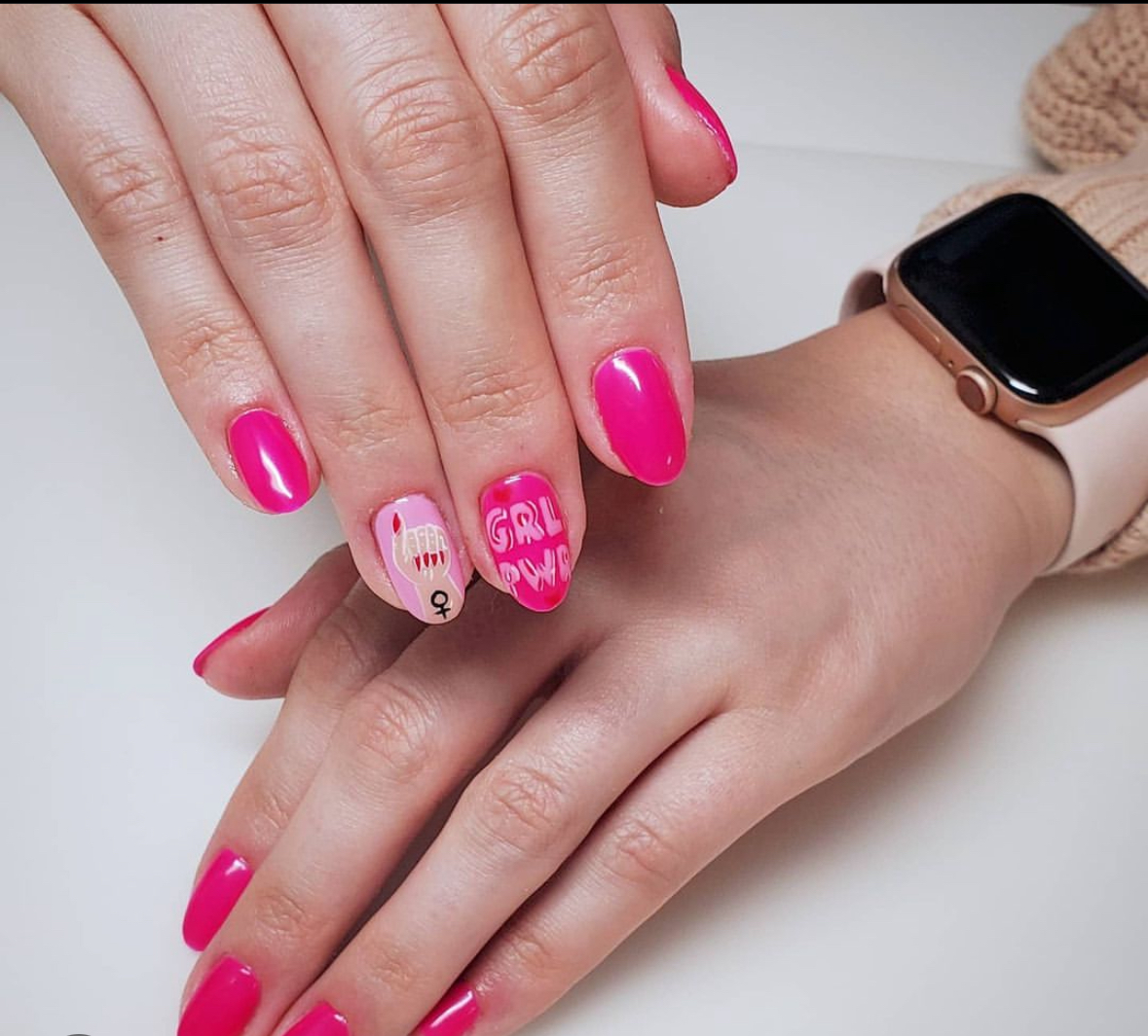 divine women’s day nail art design-34