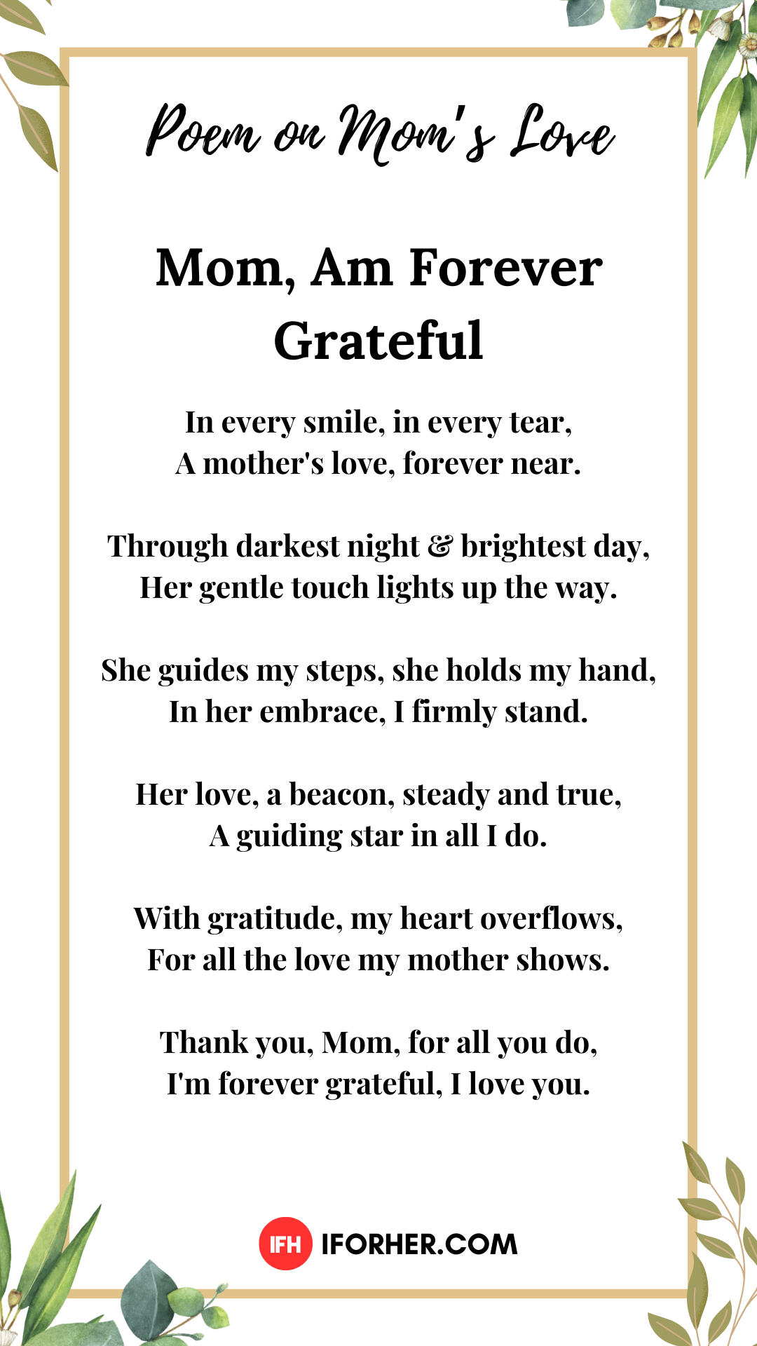 Mother's Day Poem: Poem on Mom's Love