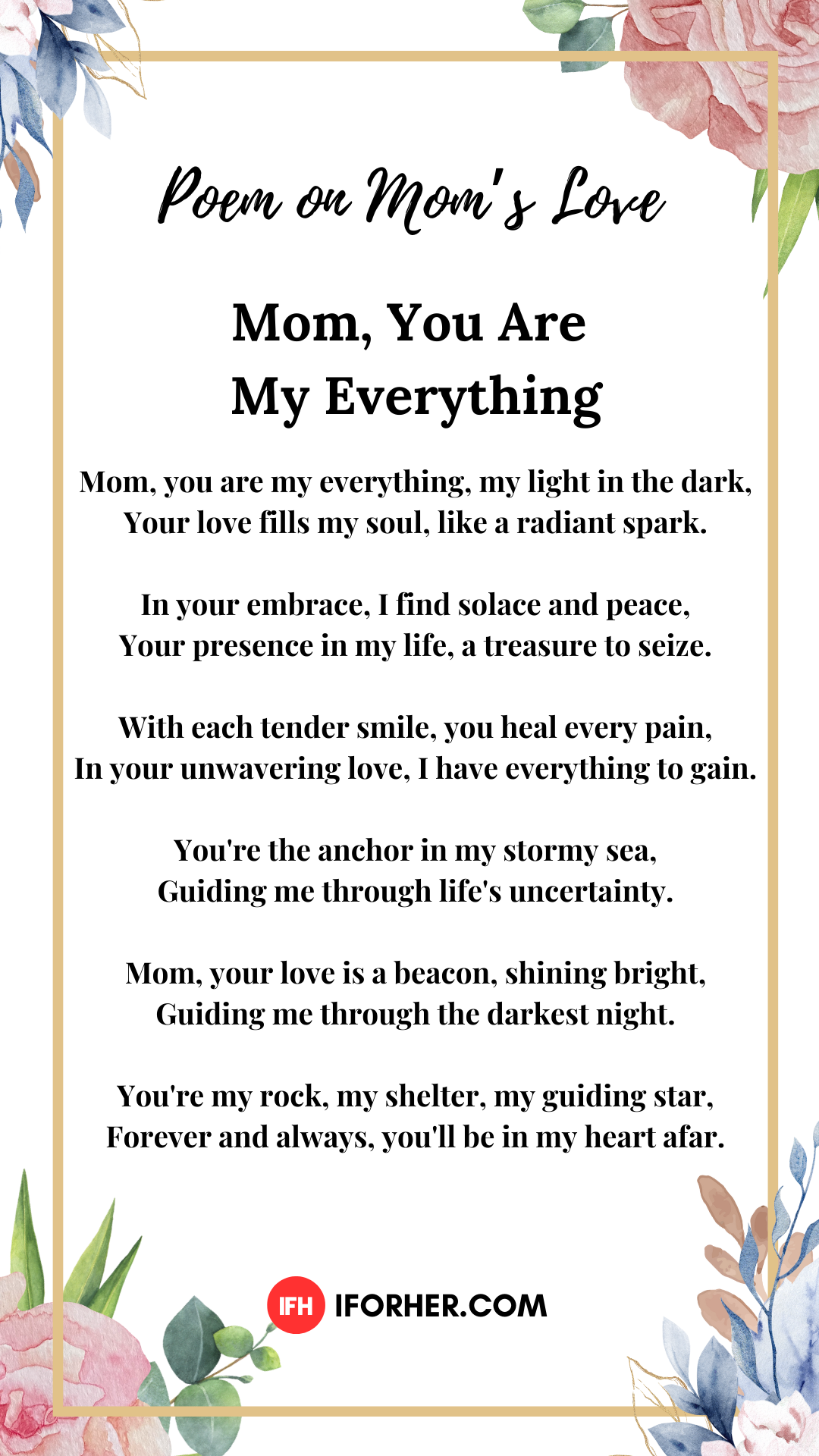 Mother's Day Poem: Poem on Mom's Love Mom You Are My Everything