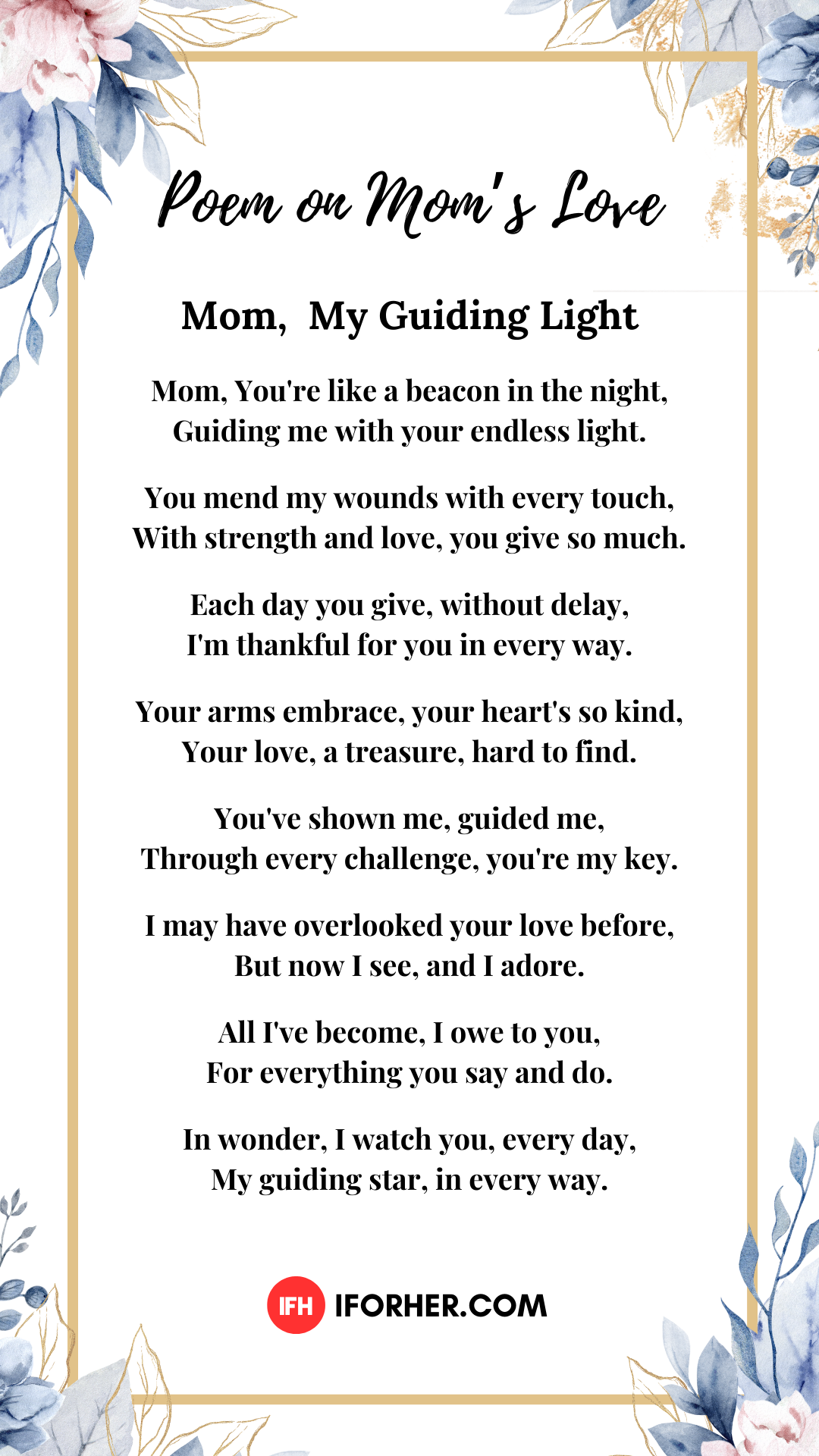 Mother's Day Poem: Poem on Mom's Love - Mom My Guiding Light